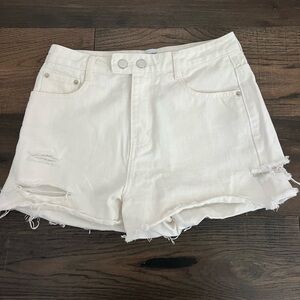 Princess Polly white denim shorts